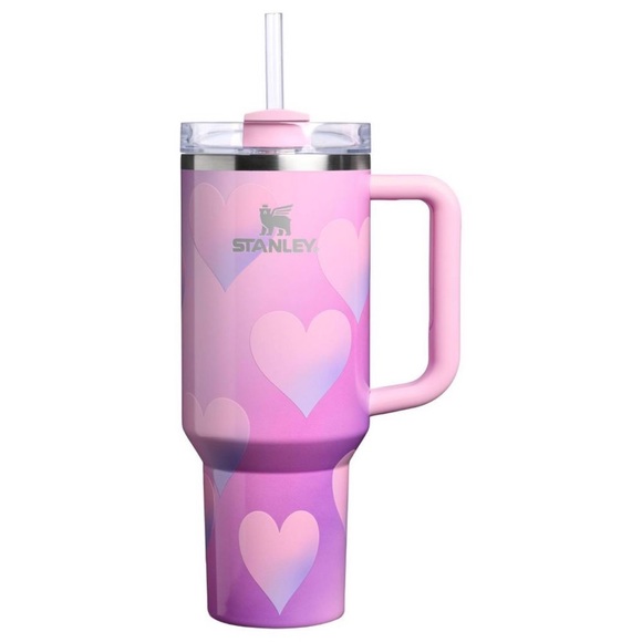 Nwt Powder Pink Heart Gradient 40oz Stanley